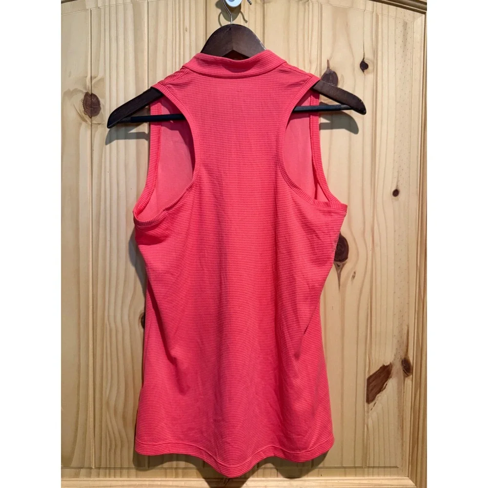 Nike AeroReact Womens Sleeveless Golf Polo Tank Pink Racerback Blade Collar M